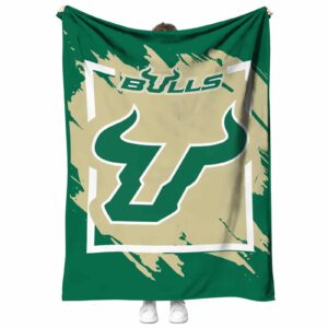 south florida bulls splatter effect green blanket best selling