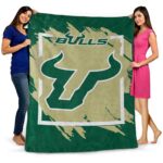 south florida bulls splatter effect green blanket fashion forward