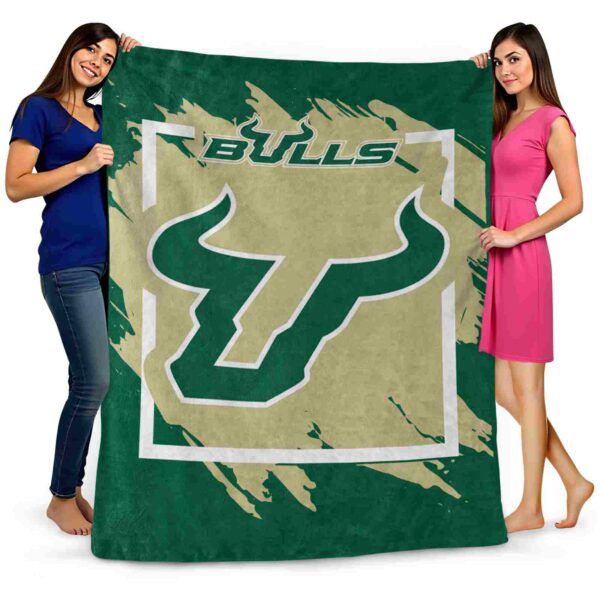 south florida bulls splatter effect green blanket fashion forward