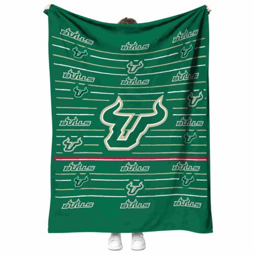 south florida bulls striped pattern green blanket best selling