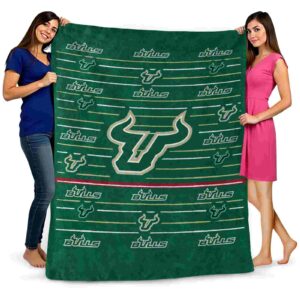 south florida bulls striped pattern green blanket fashion forward