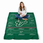 south florida bulls striped pattern green blanket high quality