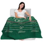 south florida bulls striped pattern green blanket latest model