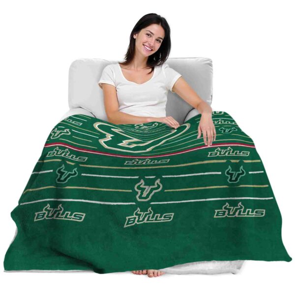 south florida bulls striped pattern green blanket latest model