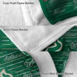 south florida bulls striped pattern green blanket premium grade
