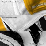 southern miss golden eagles brushstrokes black white blanket best selling