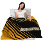 southern miss golden eagles diagonal stripes black blanket best selling