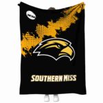 southern miss golden eagles grunge texture black blanket best selling