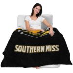 southern miss golden eagles grunge texture black blanket best selling