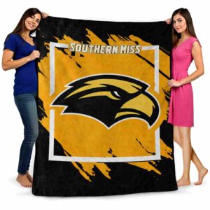 southern miss golden eagles splatter effect black blanket fashion forward