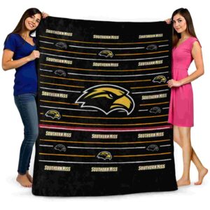 southern miss golden eagles striped pattern black blanket fashion forward