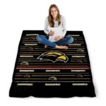 southern miss golden eagles striped pattern black blanket best selling