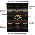 southern miss golden eagles striped pattern black blanket best selling
