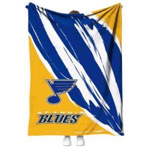 st louis blues brushstrokes blue white blanket best selling
