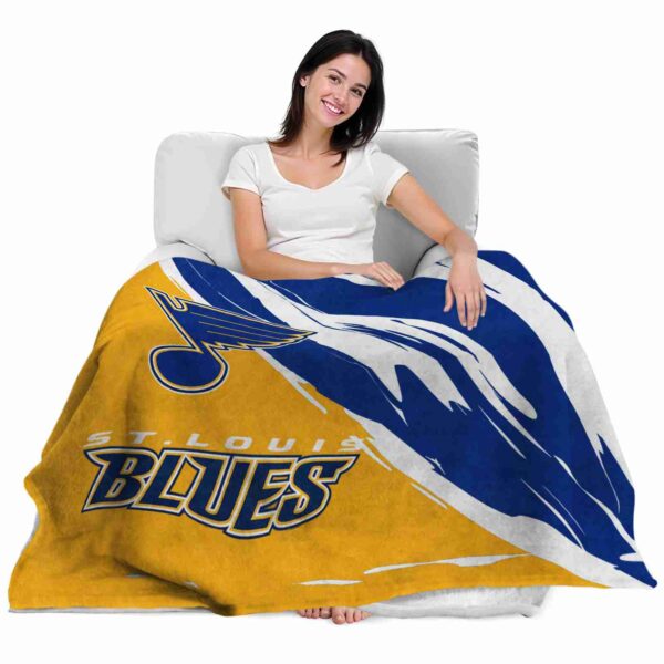 st louis blues brushstrokes blue white blanket latest model