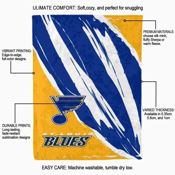 st louis blues brushstrokes blue white blanket new arrival