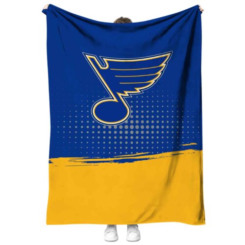 st louis blues gradient dots blue blanket best selling