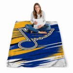 st louis blues paint streaks blue white blanket high quality