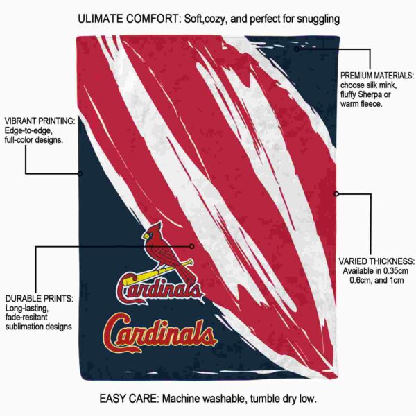 st louis cardinals brushstrokes red white blanket new arrival