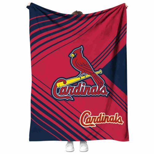 st louis cardinals diagonal stripes red blanket best selling