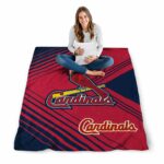 st louis cardinals diagonal stripes red blanket high quality