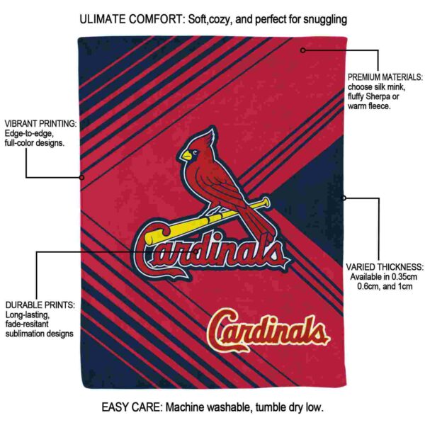 st louis cardinals diagonal stripes red blanket new arrival