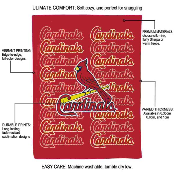 st louis cardinals fan pride red blanket new arrival