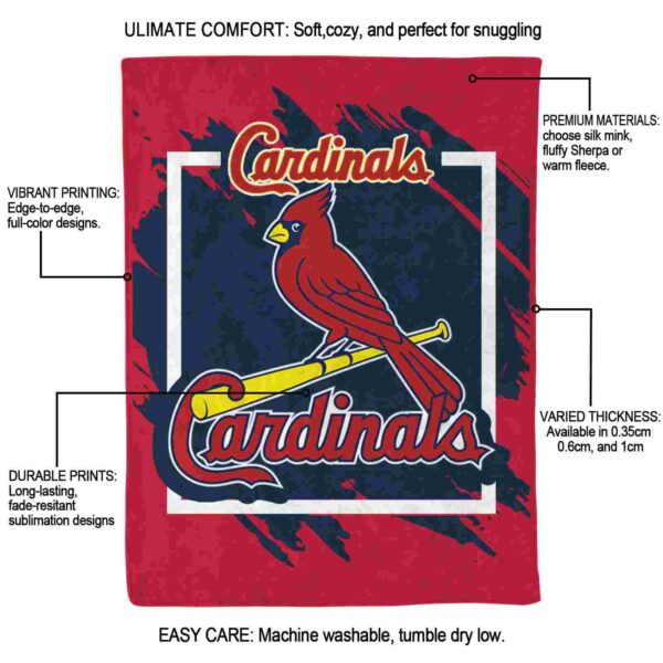 st louis cardinals splatter effect red blanket new arrival