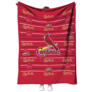 st louis cardinals striped pattern red blanket best selling