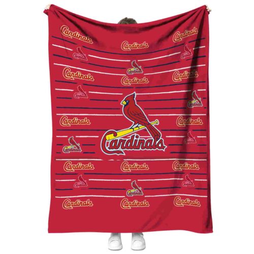 st louis cardinals striped pattern red blanket best selling