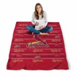 st louis cardinals striped pattern red blanket best selling