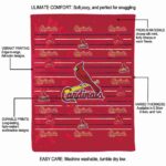 st louis cardinals striped pattern red blanket best selling