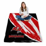 tampa bay buccaneers brushstrokes red white blanket best selling