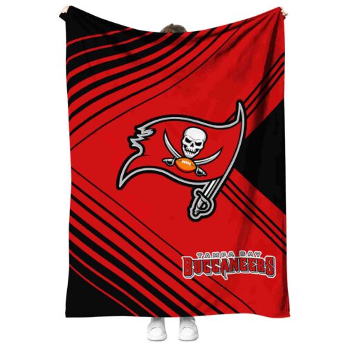 tampa bay buccaneers diagonal stripes red blanket best selling