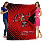 tampa bay buccaneers diagonal stripes red blanket best selling