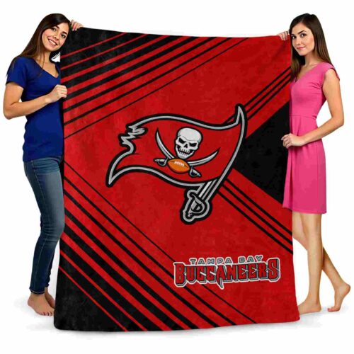 tampa bay buccaneers diagonal stripes red blanket fashion forward