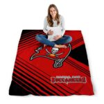 tampa bay buccaneers diagonal stripes red blanket best selling