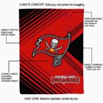 tampa bay buccaneers diagonal stripes red blanket best selling