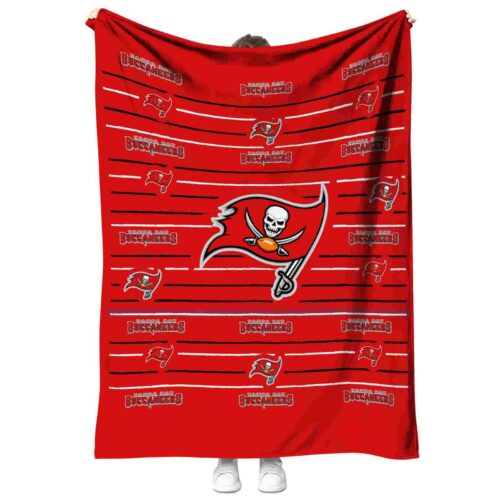 tampa bay buccaneers striped pattern red blanket best selling
