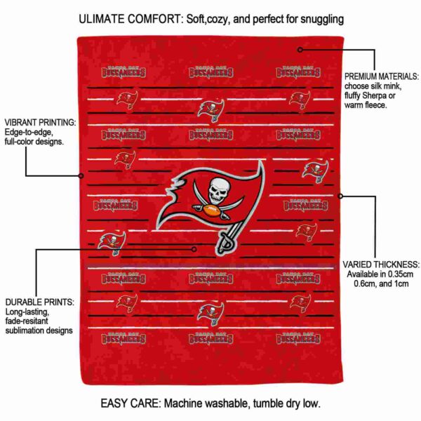 tampa bay buccaneers striped pattern red blanket new arrival