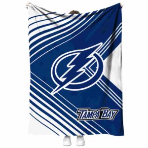 tampa bay lightning diagonal stripes blue blanket best selling