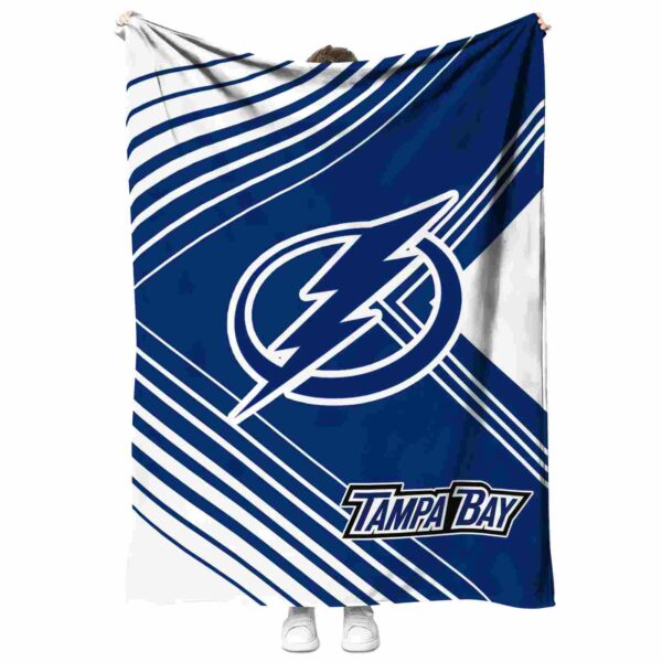 tampa bay lightning diagonal stripes blue blanket best selling