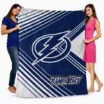 tampa bay lightning diagonal stripes blue blanket fashion forward