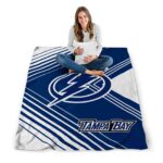 tampa bay lightning diagonal stripes blue blanket high quality