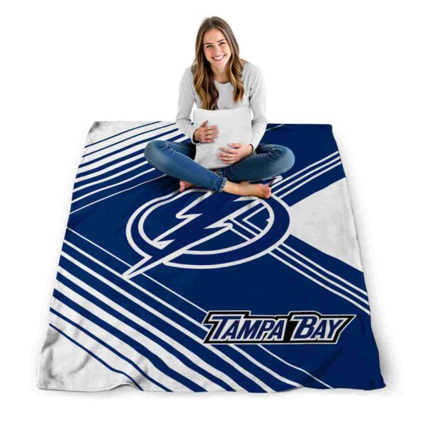 tampa bay lightning diagonal stripes blue blanket high quality