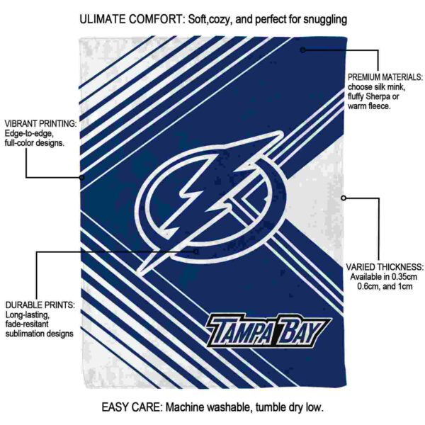 tampa bay lightning diagonal stripes blue blanket new arrival