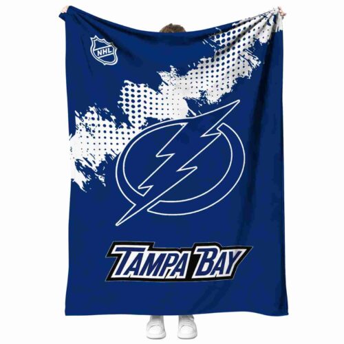tampa bay lightning grunge texture blue blanket best selling