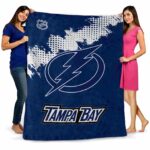 tampa bay lightning grunge texture blue blanket best selling