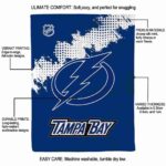 tampa bay lightning grunge texture blue blanket best selling