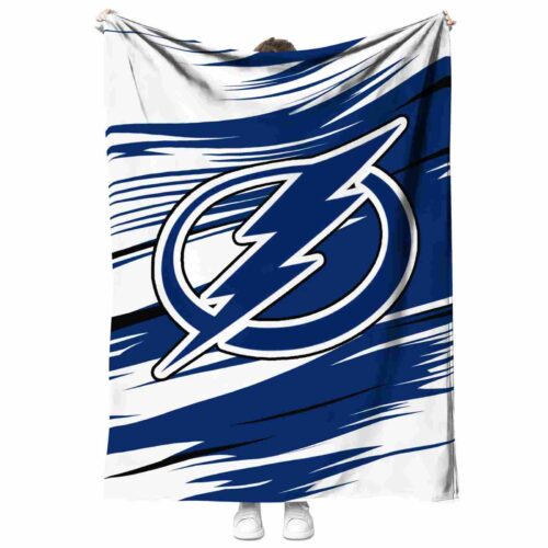 tampa bay lightning paint streaks blue white blanket best selling